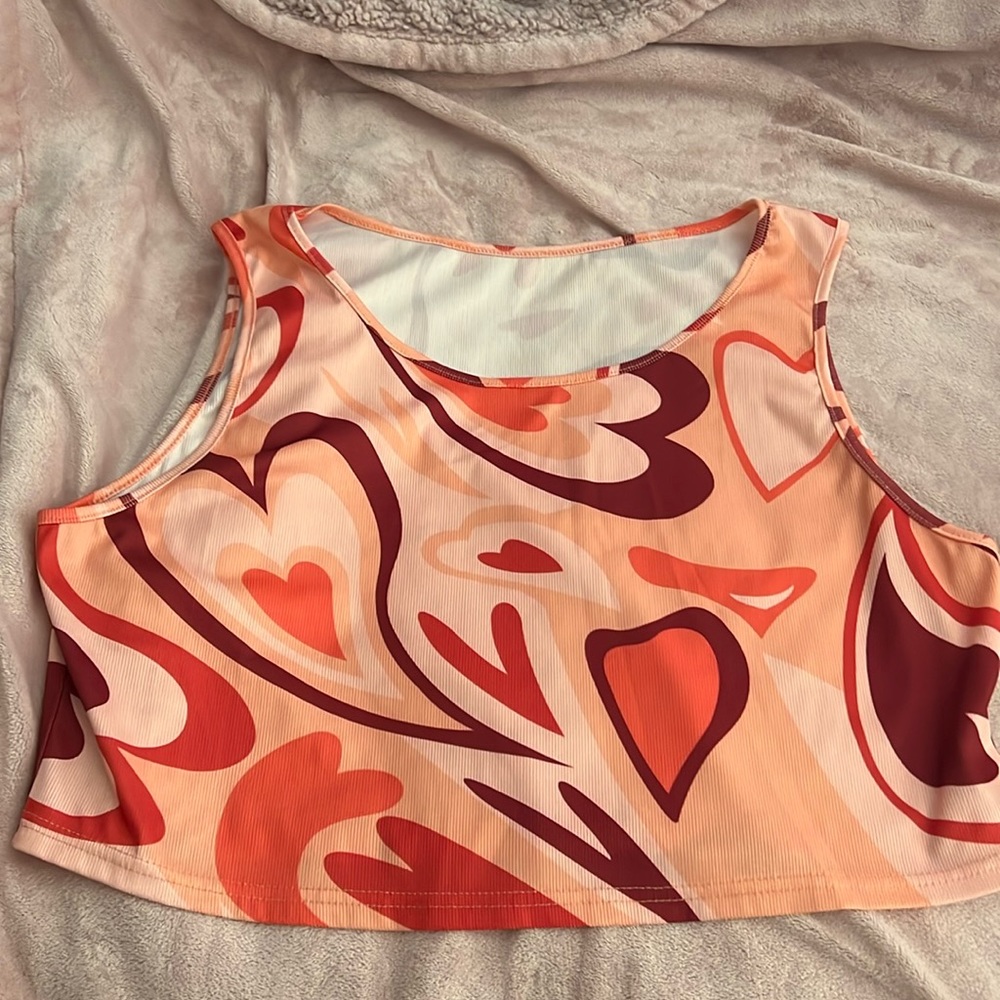 Orange Heart Tank Top